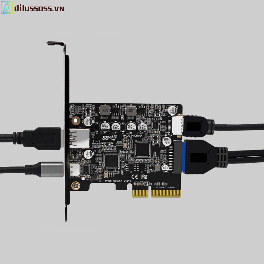 Thẻ ChuyểN ĐổI PCIE 3.0 Sang USB 3.2 10Gbps 19P 20P Full Interface 1xA