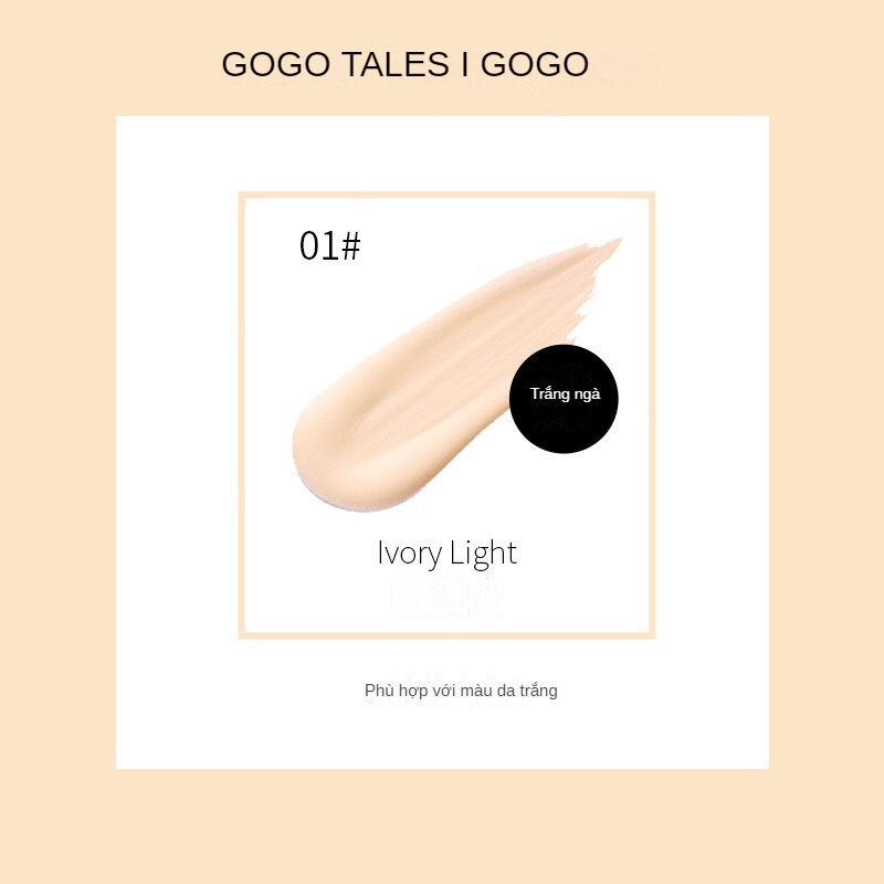 Kem Nền Che Khuyết Điểm GOGO TALES Light Transparent GT518 30g kiềm dầu mỏng nhẹ tự nhiên gogotales hương dịu nhẹ