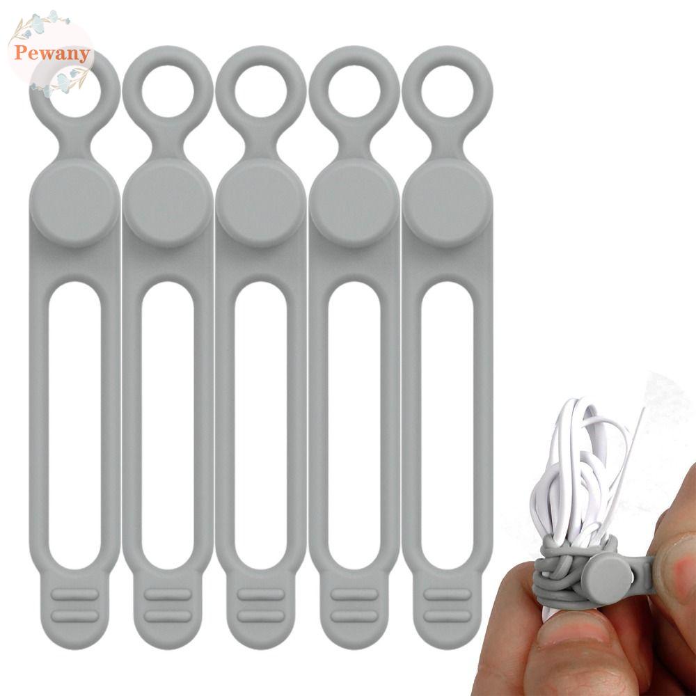 PEWANY Set 5 Dây Quấn Dây Cáp Sạc Bằng Silicone Tái Sử Dụng Được