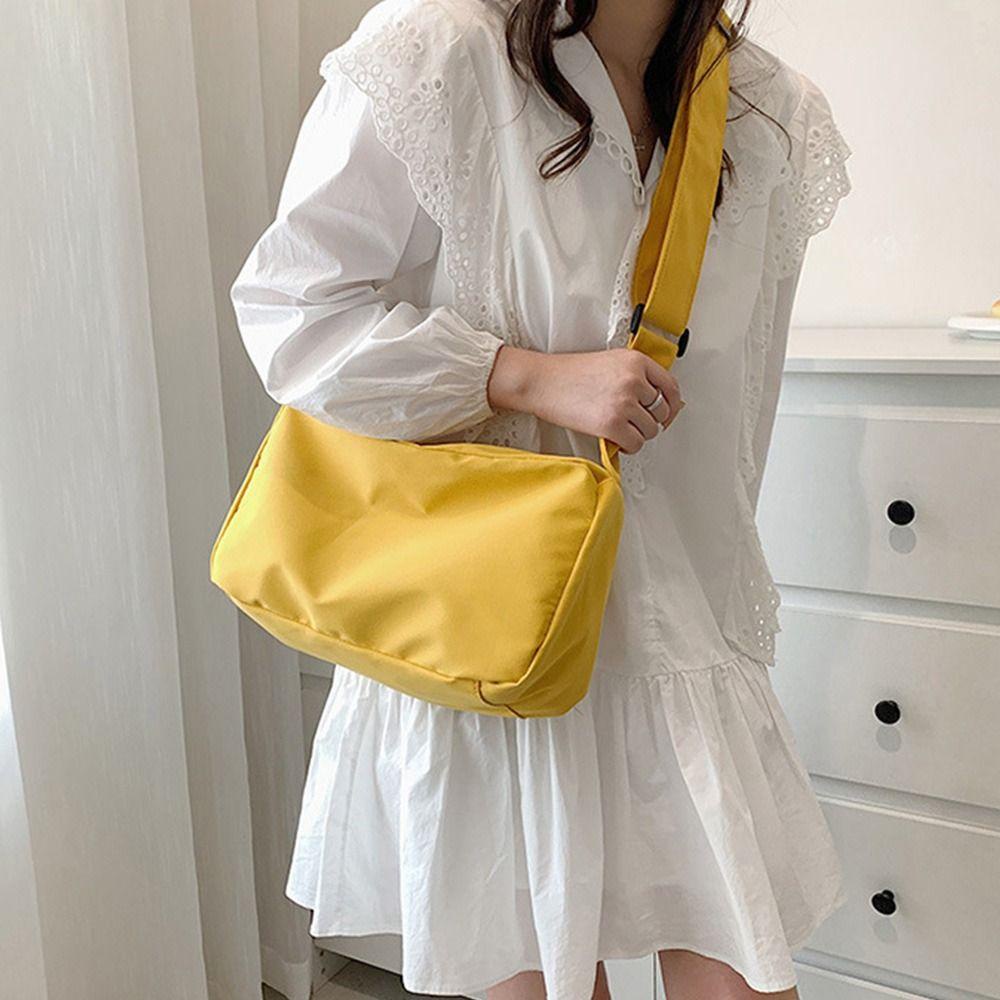 WONDER Túi Đeo Vai / Kẹp Nách Vải Canvas Màu Sắc Đơn Giản Sức Chứa Lớn Thời Trang Cho Nữ