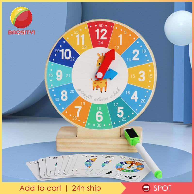 [Baosity1] Đồng Hồ Bằng Gỗ Cho Bé Mẫu Giáo 3 4 5 Tuổi