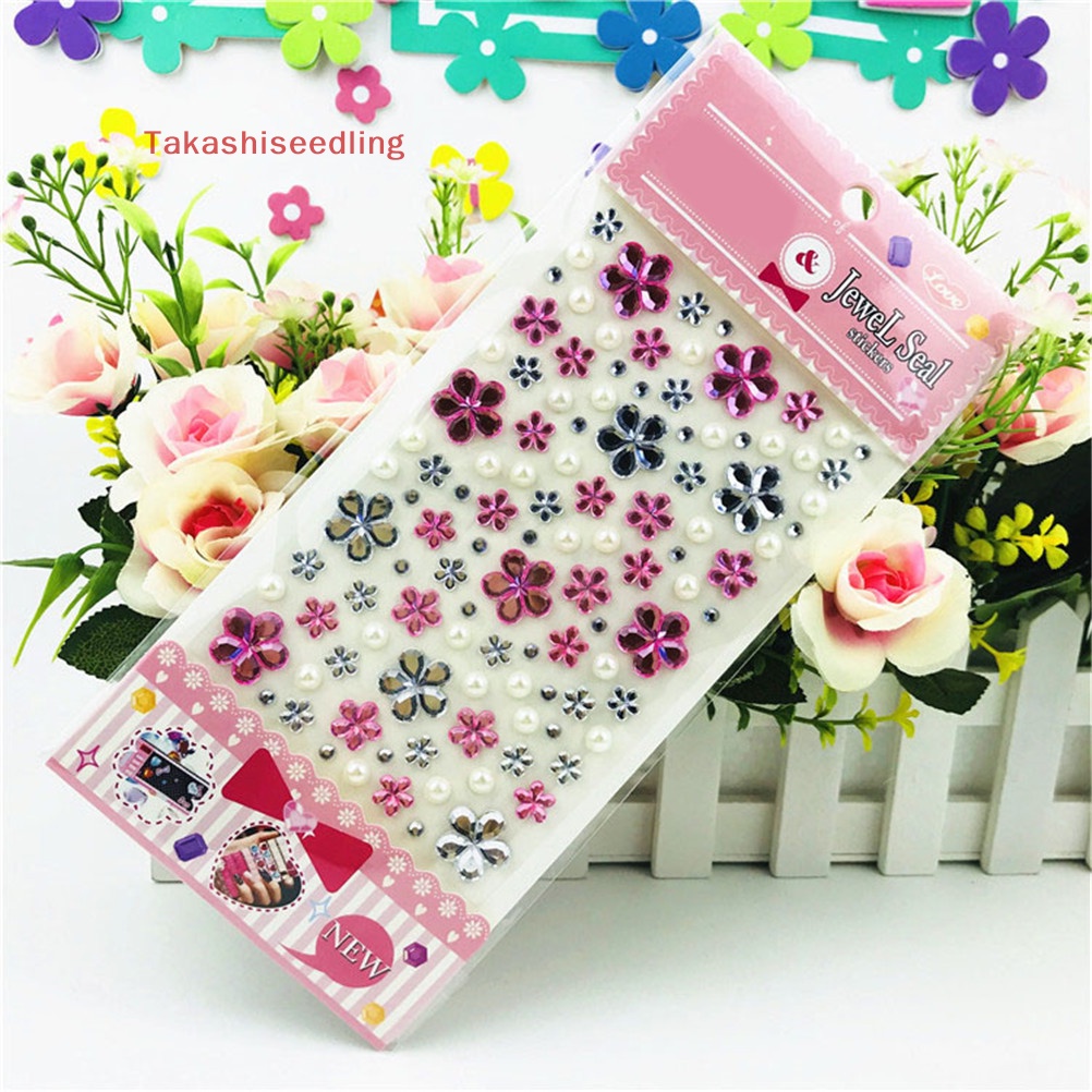 Miếng Dán Trang Trí Hình Hoa Đính Đá Lấp Lánh