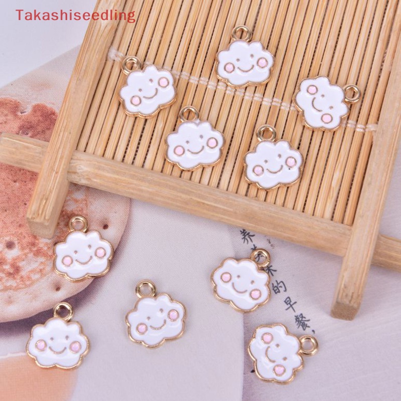 Bộ 10 Mặt Dây Chuyền Hình Đám Mây Bằng Hợp Kim Tráng Men Dùng Làm Trang Sức Thủ Công