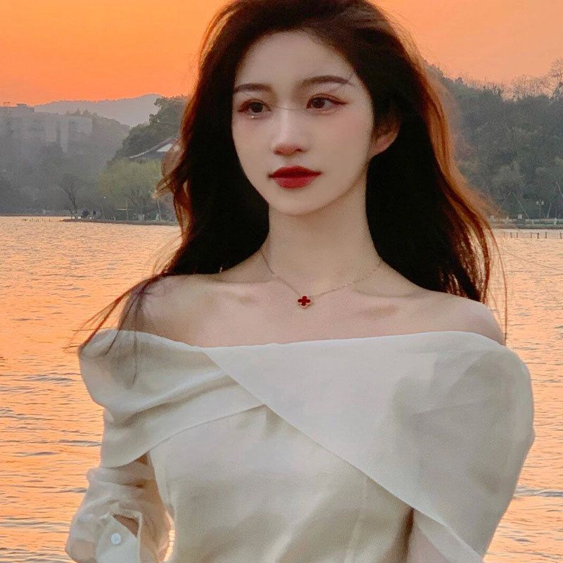 Áo Kiểu Trễ Vai Phối Lưới Thời Trang Mùa Hè Phong Cách Hàn Quốc Cho Nữ