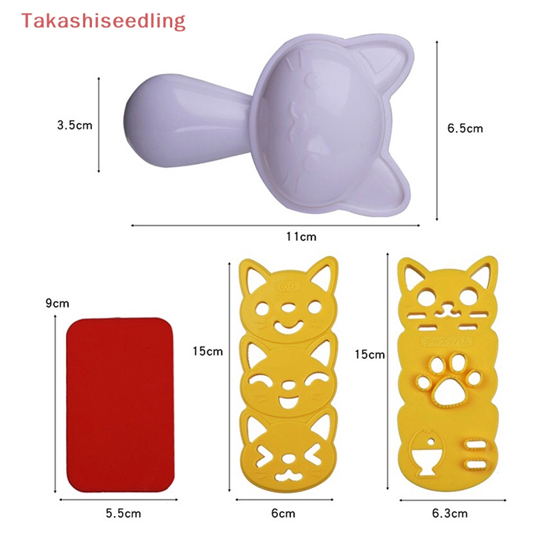 1 Bộ Khuôn Làm Cơm Nắm Hình Mèo Dễ Thương DIY