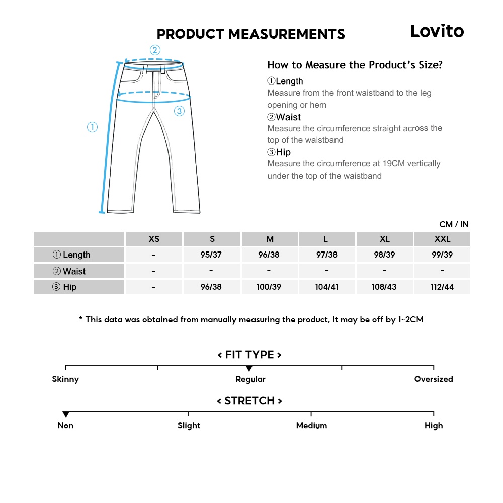 Lovito Quần ống côn cạp giữa trơn đơn giản tương phản cho nữ LNE09024 (Đen)