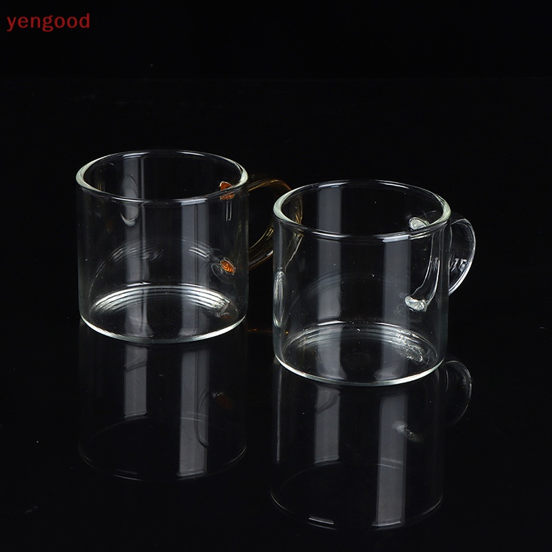 Cốc Trà Bằng Thủy Tinh Trong Suốt Chịu Nhiệt Cao 80ml Có Tay Cầm Tiện Dụng