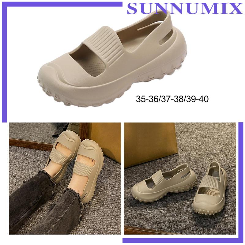 [Sunnimix] Sandal Đế Xuồng Màu Khaki Phong Cách Đi Biển Trong Nhà Và Ngoài Trời Dành Cho Nữ