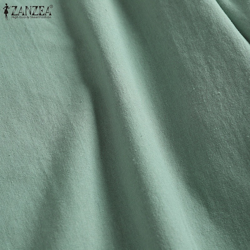 Zanzea Áo Cánh Nữ Tay 3 / 4 Cổ Tròn Màu Trơn Phong Cách Hàn Quốc