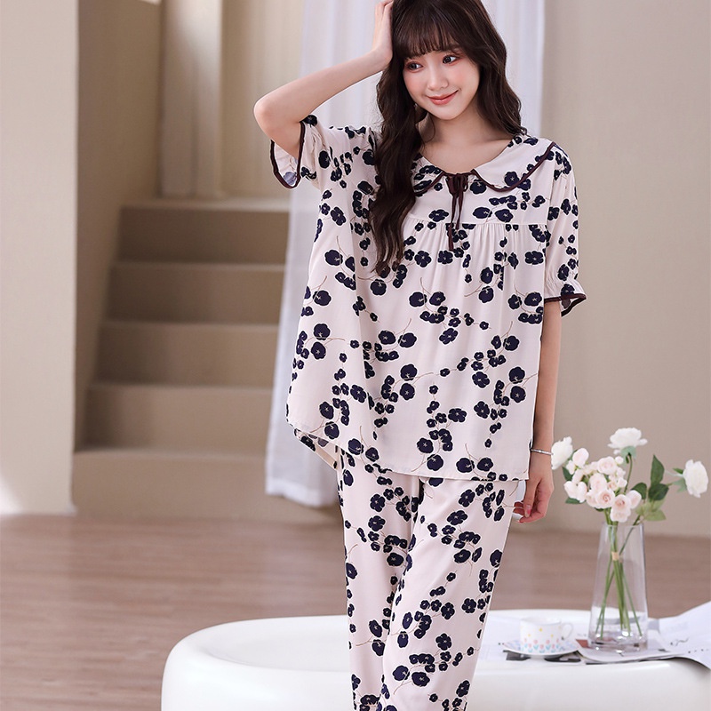 Bộ Đồ Ngủ Cotton Ngắn Tay Thiết Kế Mới Thời Trang Mùa Hè Dành Cho Nữ