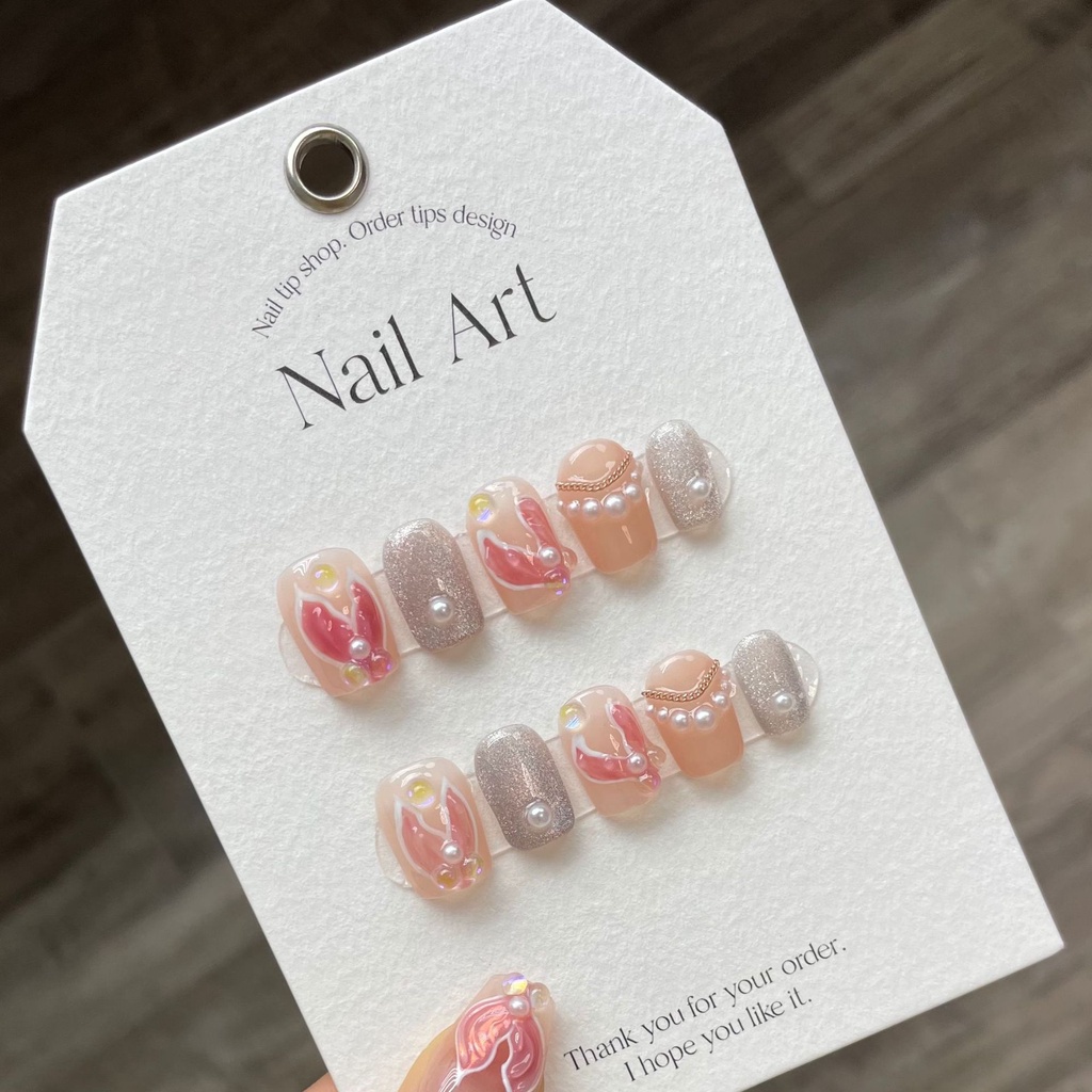 [HANDMADE] Móng Tay Giả Kim Cương Đuôi Nàng Tiên Cá Có Thể Tái Sử Dụng Và Thá