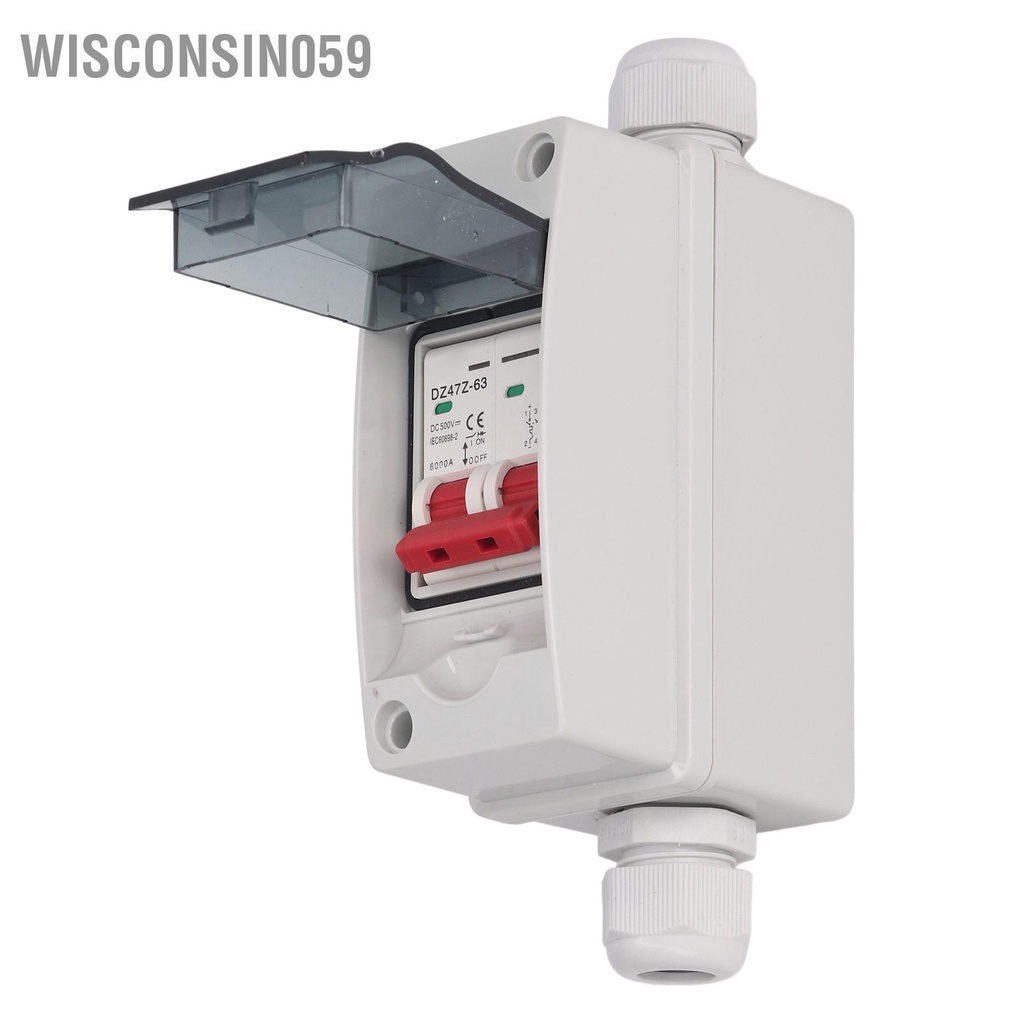 Wisconsin059 Công tắc ngắt kết nối năng lượng mặt trời PV Bộ cách ly mạch quang điện Hộp cầu dao RV thu nhỏ DC500V IP65 Chống nước