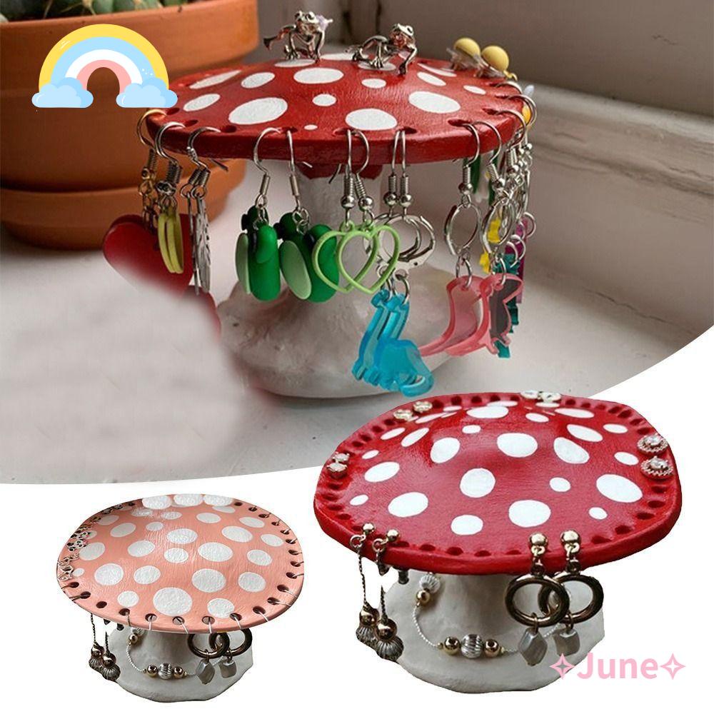 JUNE Giá Đỡ Trưng Bày Bông Tai Hình Nấm Chất Lượng Cao