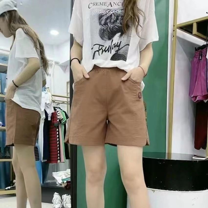 Quần Short Vải Lanh Cotton Mỏng Dáng Rộng Lưng Cao Thời Trang Cho Nữ
