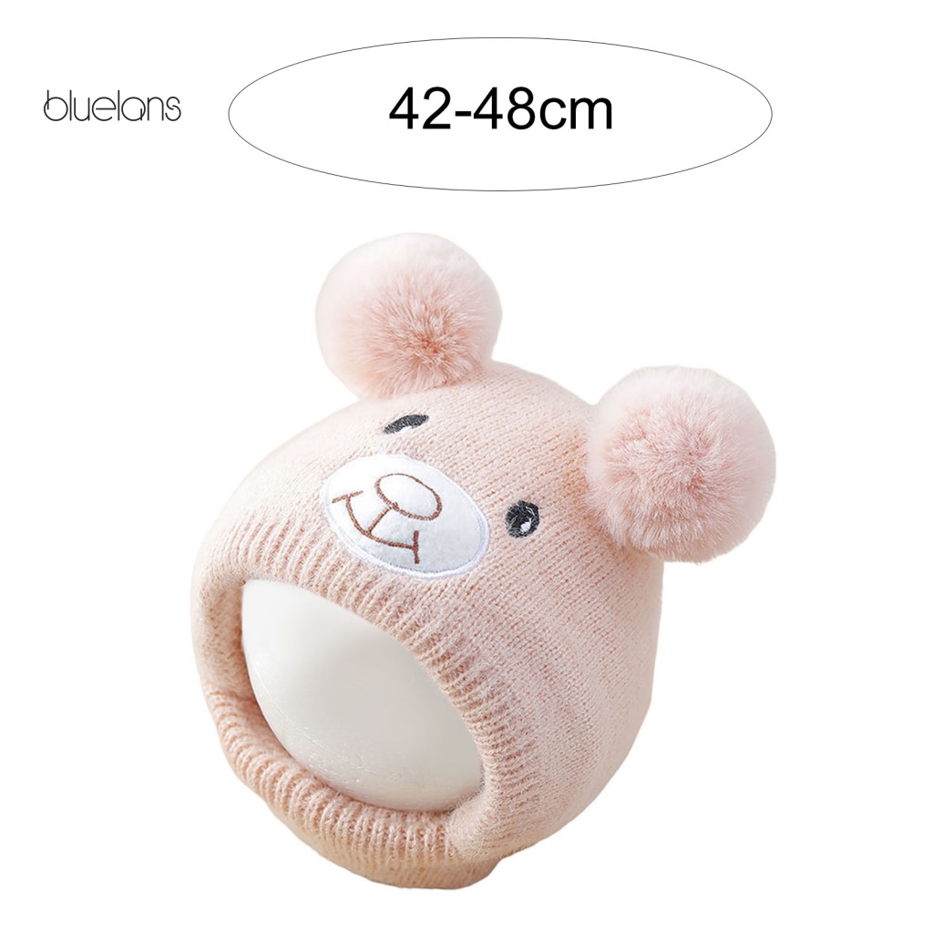 Bluelans Mũ Mùa Đông Đính Bóng Lông Dày Dặn Độ Co Giãn Cao Một Kích Thước Ấm Áp Trọng Lượng Nhẹ Trang Trí Nhà Cửa Cho Bé