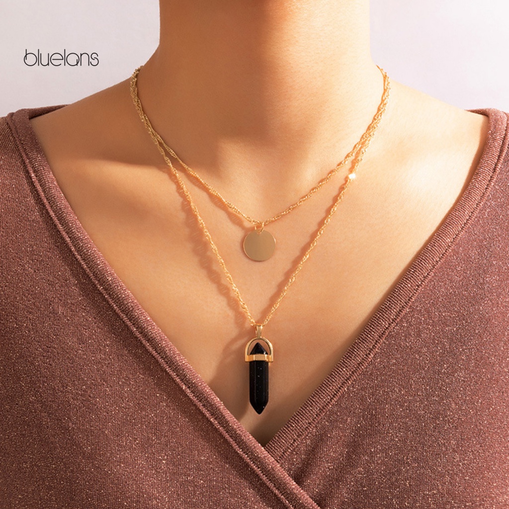 Vòng cổ Hai Lớp Bằng Thép Không Gỉ Thanh Lịch Cho Nữ