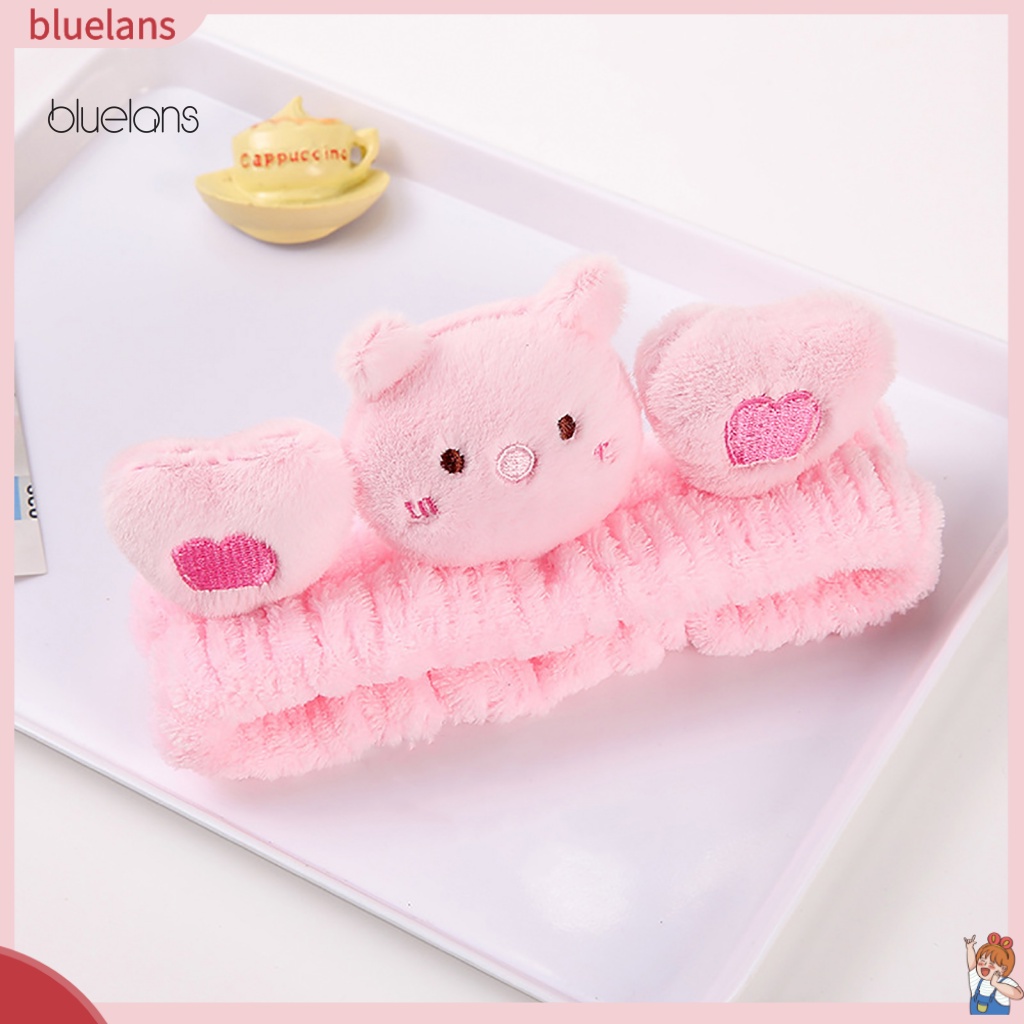 Băng Đô Cài Tóc Mềm Mại Co Giãn Thấm Hút Mồ Hôi Hình Động Vật Hoạt Hình Cho Nữ