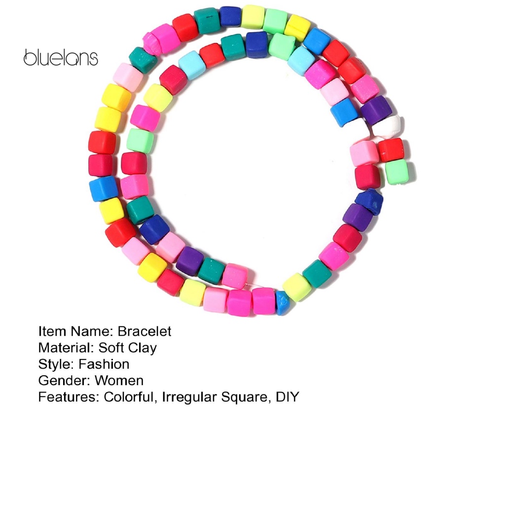 Hạt Đất Sét Mềm Tự Nhiên Hình Vuông Màu Kẹo Làm Trang Sức Cho Nữ