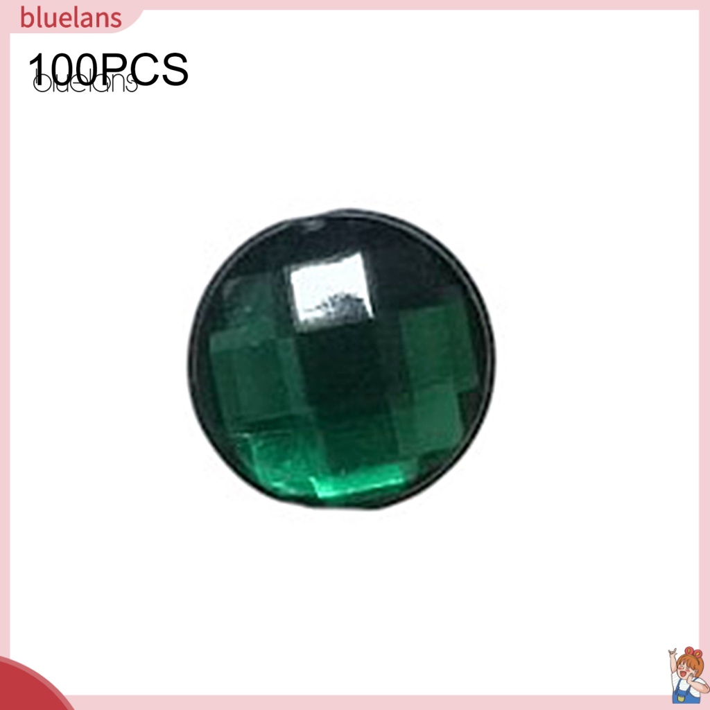 Set 100 Hạt Đá Tròn Dẹt Sau Lưng Nhiều Màu Sắc Dùng Làm Đồ Thủ Công DIY