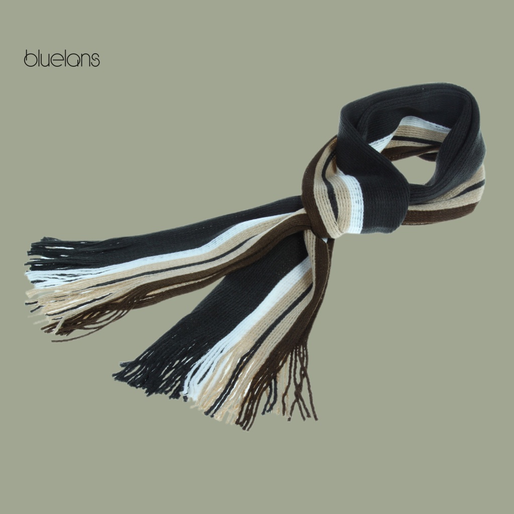 Khăn Choàng Cổ Dày Dặn Họa Tiết Kẻ Sọc Nhiều Màu Sắc Chống Gió Thời Trang Mùa Đông Cho Nam