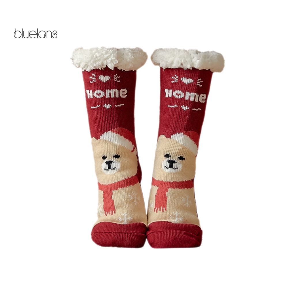 1 Đôi Tất Ống Silicone Chống Trượt In Họa Tiết Giáng Sinh