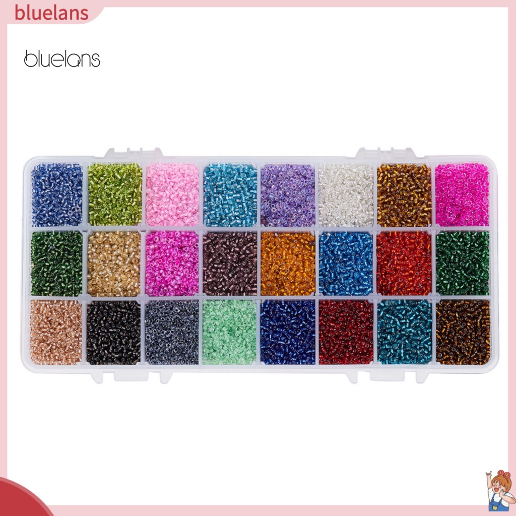Set 38400 Hạt Thủy Tinh 24 Màu Dùng Làm Trang Sức DIY