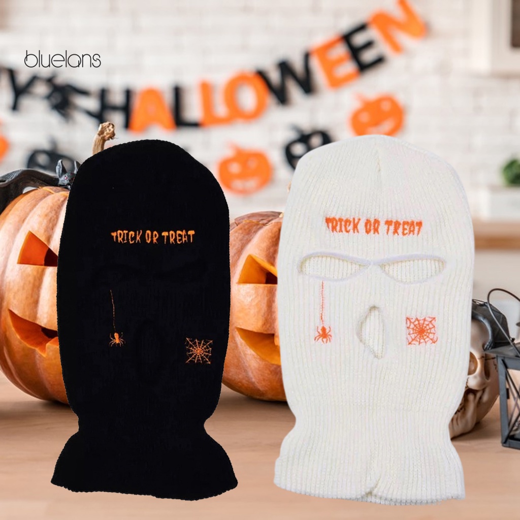 Mũ Dệt Kim Ba Lỗ Co Giãn Thoáng Khí Chống Gió Thêu Hình Nhện Hoạt Hình Trang Trí Halloween