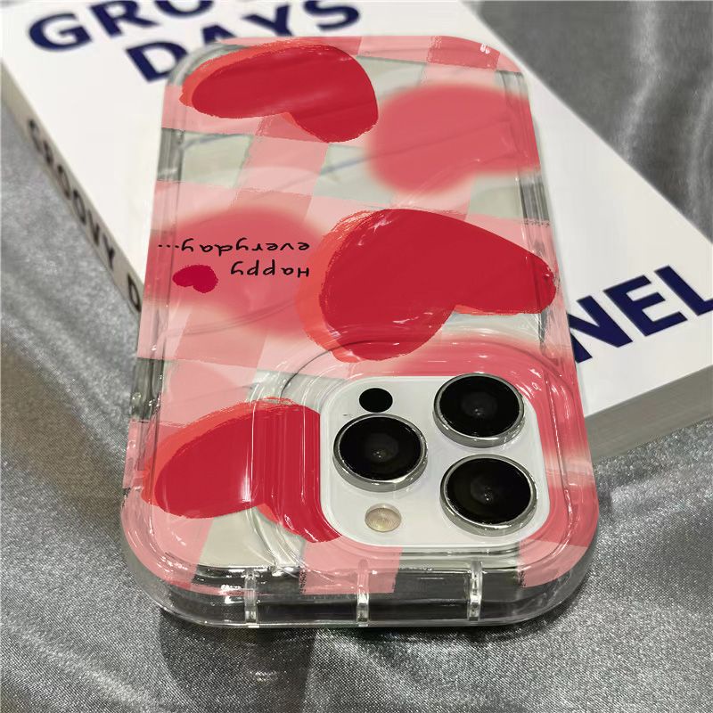 Ốp Điện Thoại Mềm Chống Nhòe Cho Iphone xriPhone14promaxplus 7111312Ốp Điện Thoại Trong Suốt Họa Tiết Trái Tim Xinh Xắn Cho Iphone 8