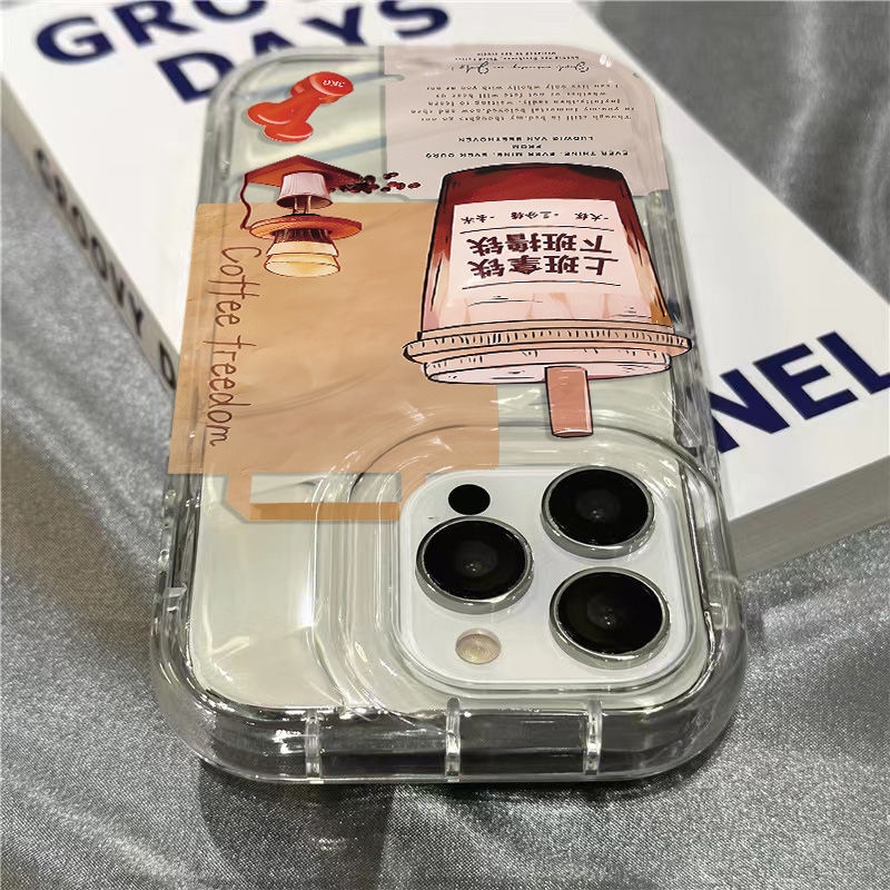 Ốp Điện Thoại Mềm Trong Suốt Họa Tiết Latte Cho iPhone14promax 1312 / 11 7 / 8plus xr / sins EQZK