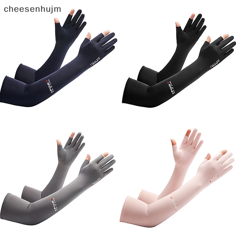 Găng Cánh Tay Bằng Lụa Lạnh Co Giãn Chống Tia UV Cho Nam