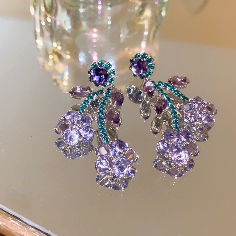 Khuyên Tai Hình Hoa Tím Phong Cách Mới