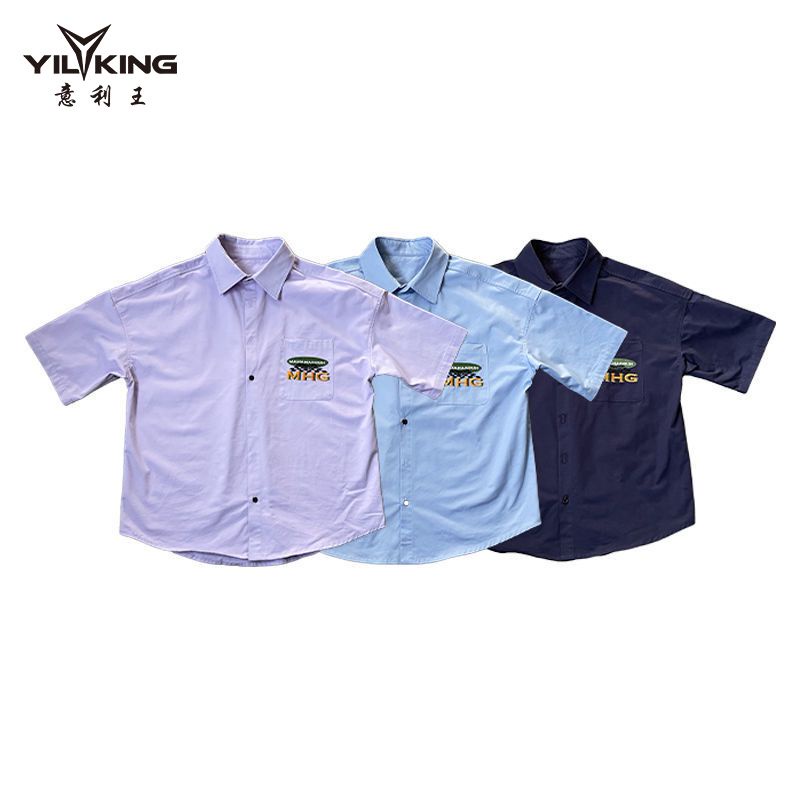 Áo Sơ Mi Tay Ngắn Phong Cách Đường Phố Hong Kong Thời Trang Mùa Hè Mới 2023