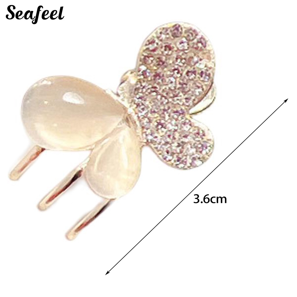 Kẹp Tóc Trang Trí Hoa &amp; Bướm Bằng Đá Opal Giả Cho Nữ