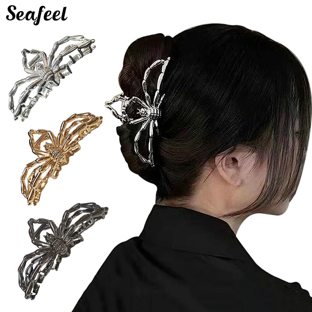 Kẹp Tóc Hình Móng Vuốt Nhện Mạ Điện Chống Trượt Trang Trí Tóc Mượt Mà Cho Nữ