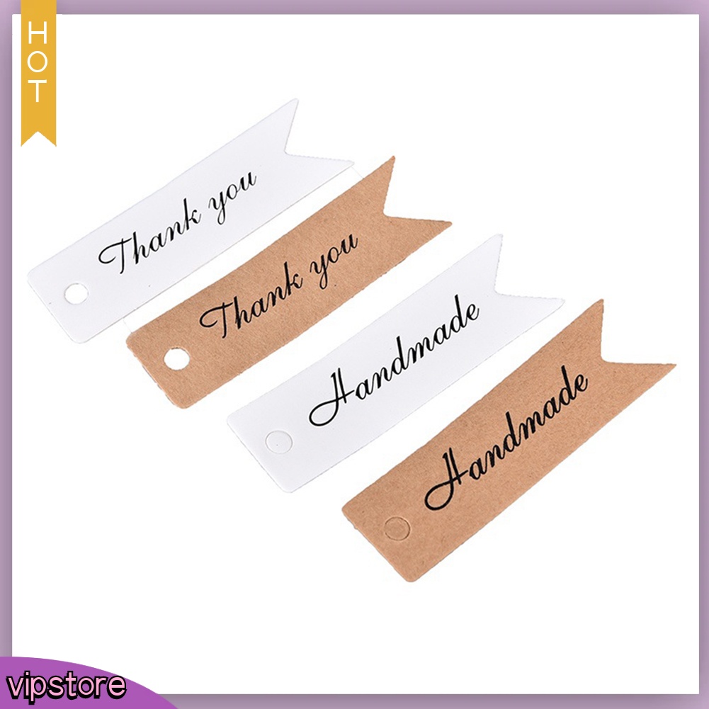 &lt;VIP&gt; Set 100 Thẻ Tag Giấy In Chữ Thank You