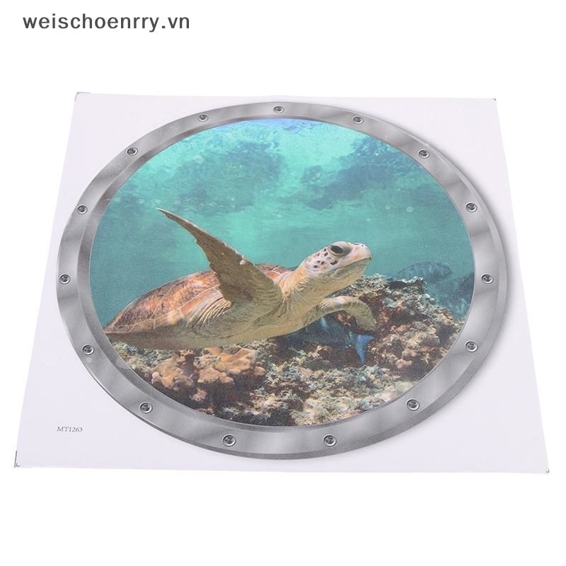 Sticker Dán Tường Chống Thấm Nước Hình Rùa Dễ Thương Bắt Mắt