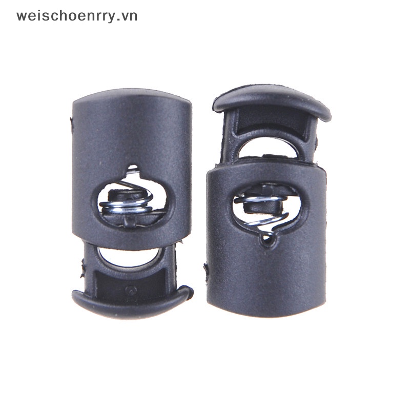 Set 10 Khóa Lò Xo Bằng Nhựa Màu Đen Chuyên Dụng Cho Dây Cáp