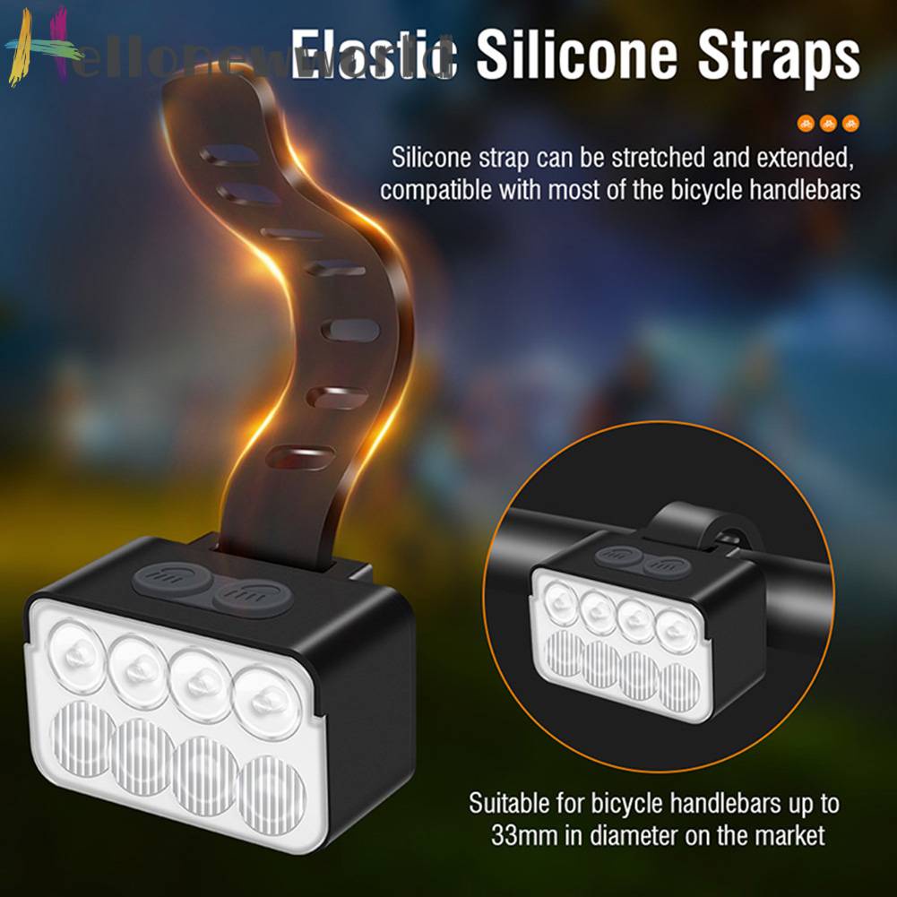 Đèn Pha 900LM LED TYPE-C 1000mAh IPX6 Chống Nước Có Thể Sạc Lại Cho Xe Đạp