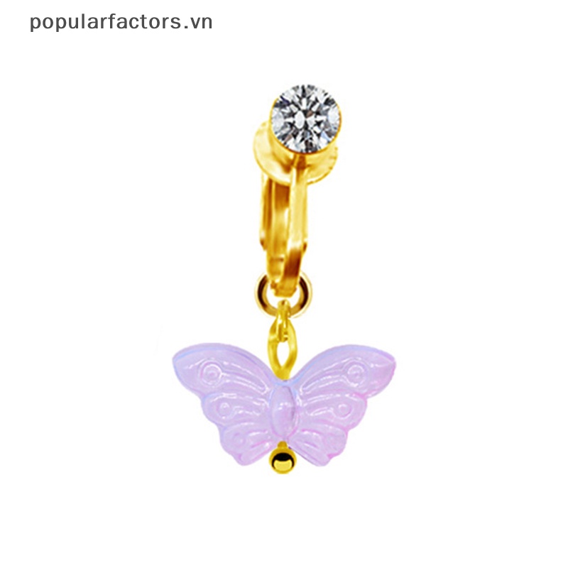 [Phổ Biến] Khuyên Rốn Dạng Kẹp Hình Bướm Không Cần Lỗ Hình Động Vật Sáng Tạo Cho Nữ