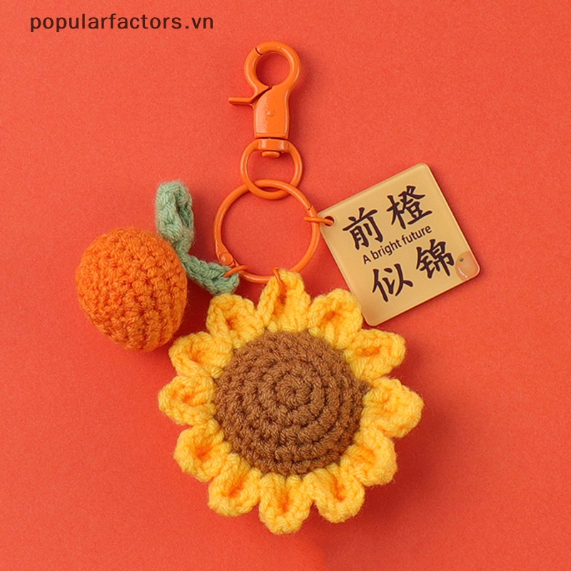 [Phổ Biến] Móc Khóa Điện Thoại Di Động Mặt Hoa Hồng Đan Len Thủ Công Tinh Tế Phụ Kiện Móc Hoa Hướng Dương Sáng Tạo Quà Tặng