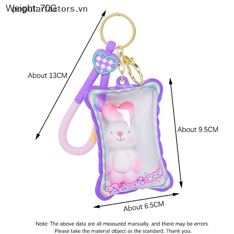 Móc Khóa Bơm Hơi Hình Gấu / Thỏ Hồng Dễ Thương
