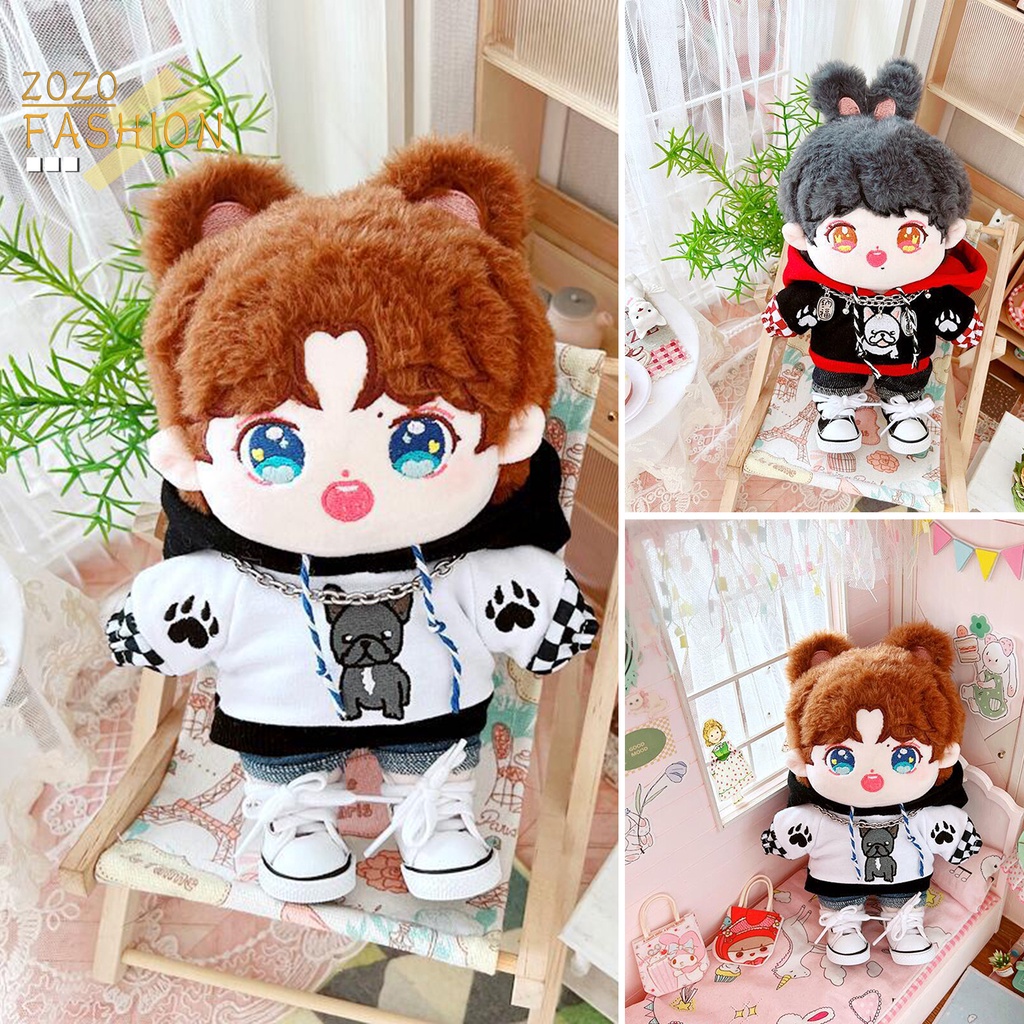 Búp Bê Đồ Chơi Nhồi Bông Mềm Có Mũ Trùm Đầu 20cm In Hình Idol Dễ Thương Thời Trang Cho Bé Gái