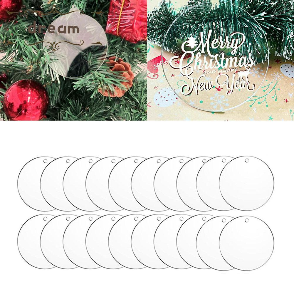 【DREAMLIFE】20pcs Clear Acrylic Discs The Perfect Craft Supply for DIY Christmas Decorations