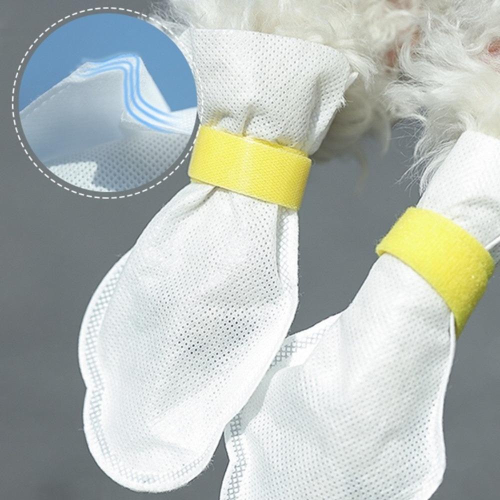 Norman set 20 Vỏ Bọc Giày Bốt Bằng Vải Không Dệt Màu Trắng Chống Bụi Có Dây Điều Chỉnh Được Cho Cún Cưng Đi Dạo Ngoài Trời
