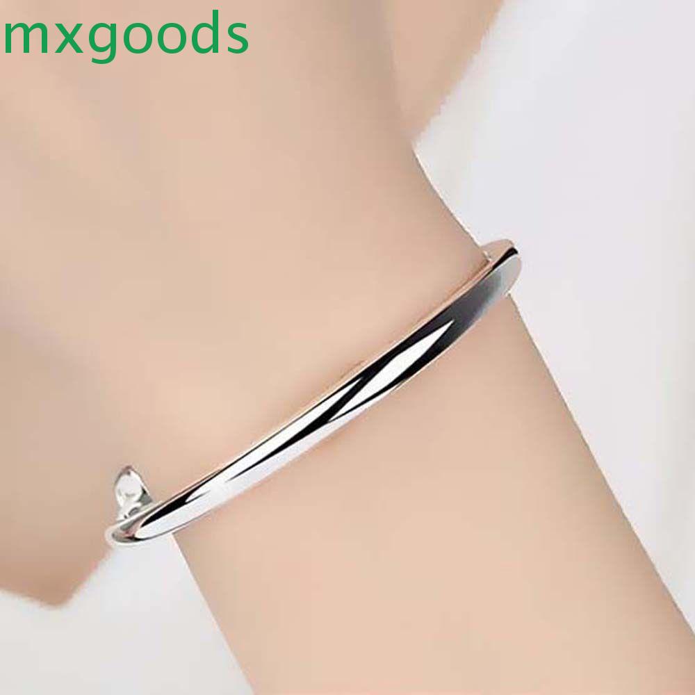 MXGOODS Vòng Tay Dây Xích Hình Trụ Mạ Bạc Chất Lượng Tốt Nhất Có Thể Điều Chỉnh Cho Nam