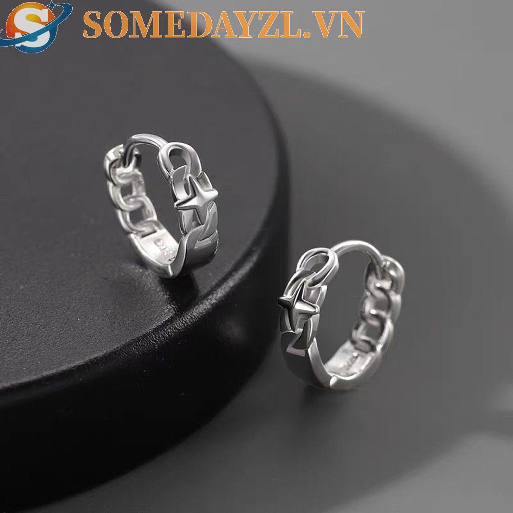 SOMEDAYZL Bông Tai Dạng Vòng Hình Ngôi Sao Phong Cách Hip Hop Cổ Điển Cho Nam Và Nữ