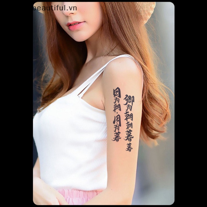Hình Xăm Dán Tạm Thời Họa Tiết Chữ Trung Quốc Chống Nước Cho Nam Và Nữ