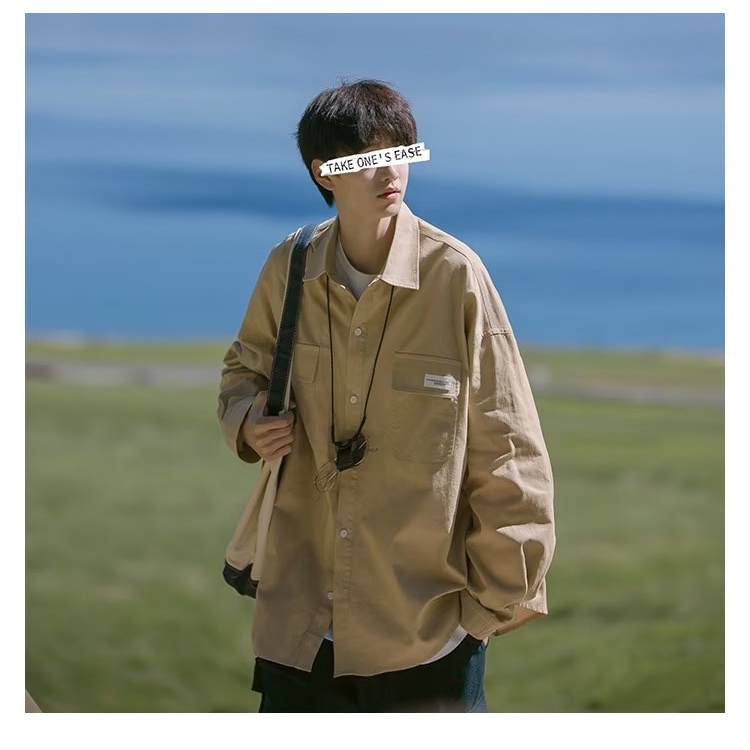 Set Áo Sơ Mi Kaki + Áo Khoác Vest Phong Cách Nhật Bản Thời Trang Cho Nam