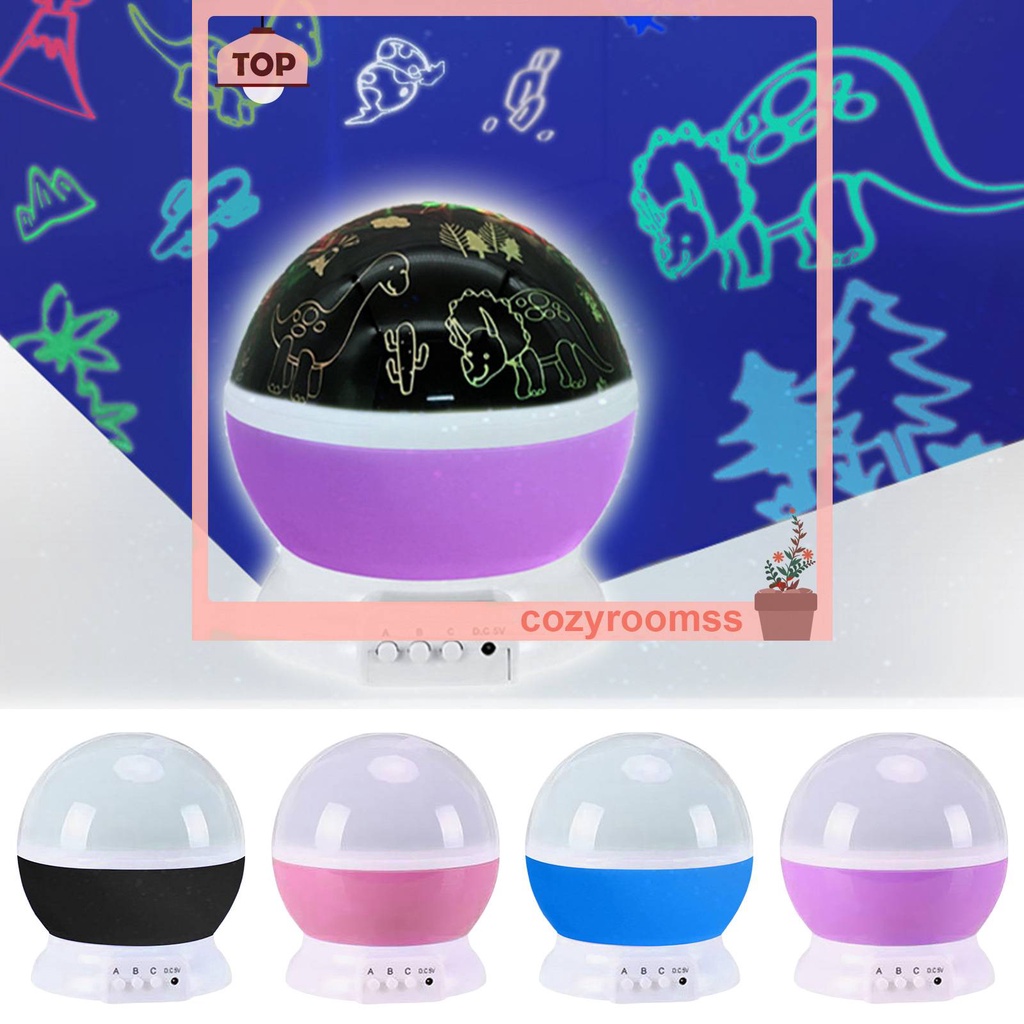 Đèn Chiếu Hình Khủng Long 16 Màu Xoay 360 Độ