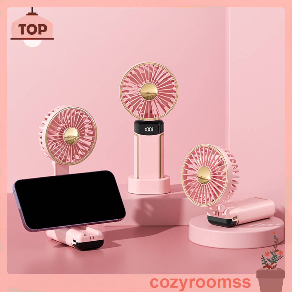Quạt Cầm Tay Mini Có Thể Gấp Lại Với Màn Hình Kỹ Thuật Số Để